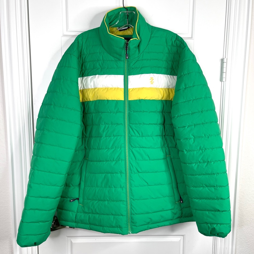 IZOD Mock Neck Quilted Puffer Jacket NEW Size XL Green